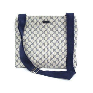 Gucci Supreme Canvas Shoulder BagBeige Navy Blue Crossbody Bag